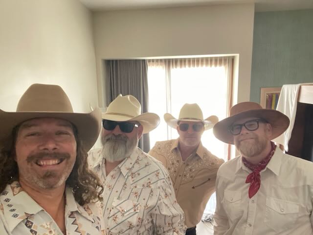 Four friends dressed in western wear before Saturday's party in Hermosillo
