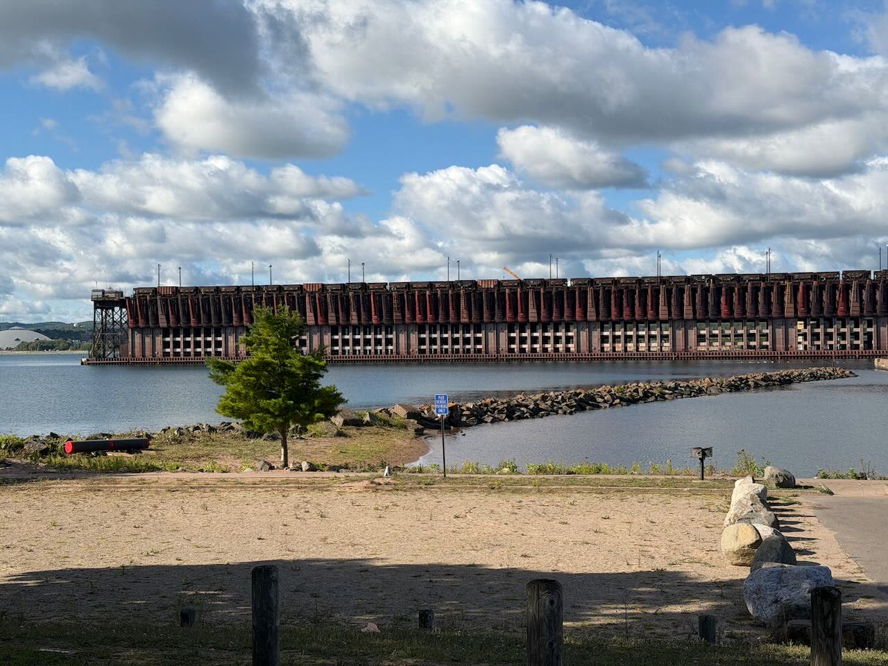 Marquette's Lower Harbor ore dock beyond the marina